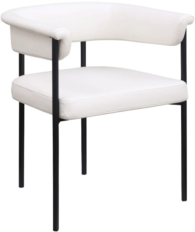 Meridian Furniture Malin Cream Vegan Leather Dining Arm Chair-0