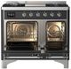 Ilve® Majestic III 40" Glossy Black Pro Style Dual Fuel Natural Gas Range with Triple Glass Door and Chrome Trim-1