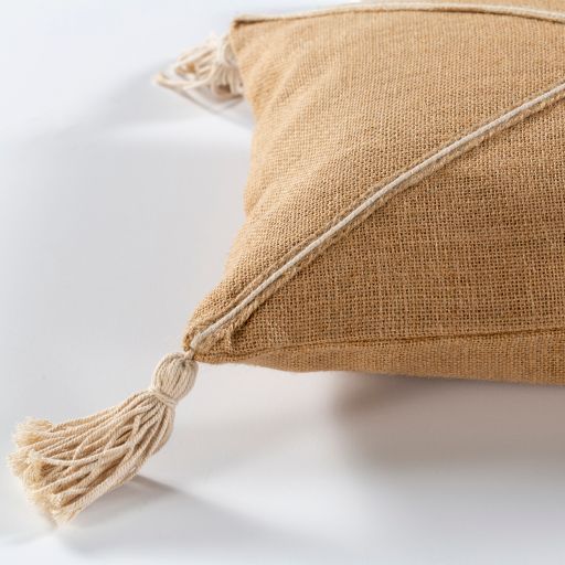 Surya Marion Camel 14"x22" Toss Pillow with Down Insert-1