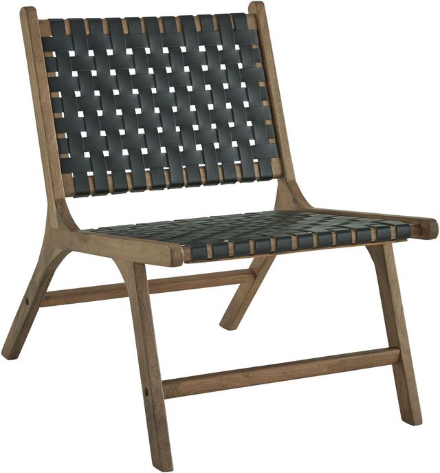Signature Design by Ashley® Fayme Light Brown/Black Accent Chair-0