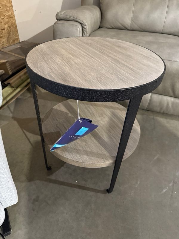 Clearance Flexsteel® Compass Gunmetal/Whitewash Chairside Table-0