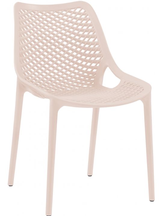 Meridian Furniture Mykonos Pink Plastic Outdoor Patio Dining Side Chair-0