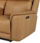 American Wholesale Furniture Vogue Toffee Power Reclining Loveseat with Console-1