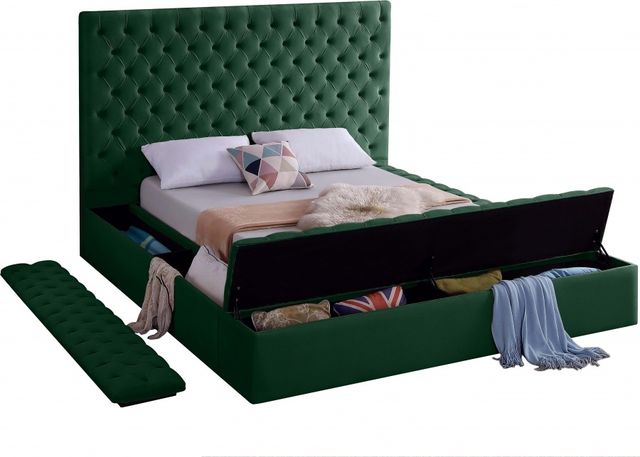 Meridian Furniture Bliss Green Velvet Queen Bed-3
