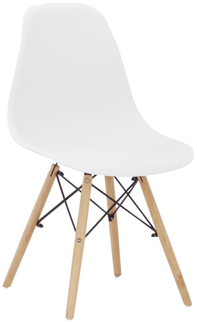 Signature Design by Ashley® Jaspeni 4-Piece White/Natural Dining Room Side Chair Set-1