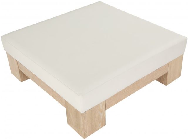 Meridian Furniture Charleville Cream/Natural Vegan Leather Coffee Table-3