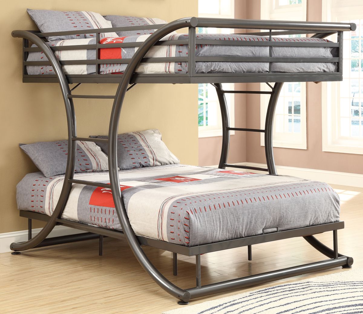 Coaster Stephan Gunmetal Full/Full Bunk Bed - Thumbnail 4