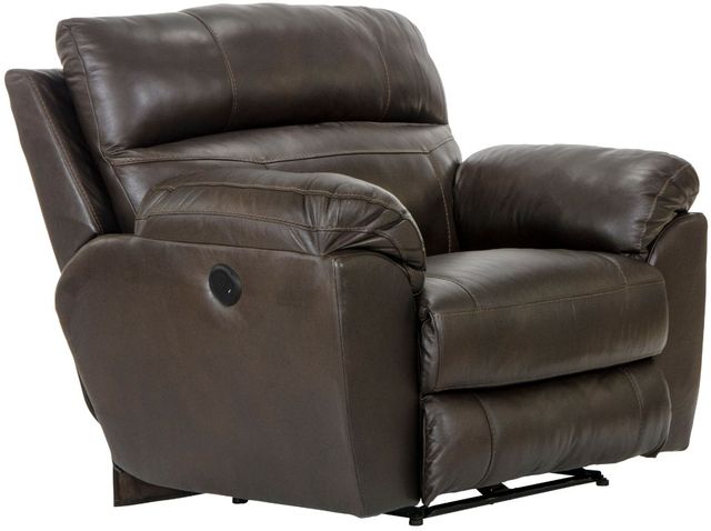 Catnapper® Costa Chocolate Leather Power Lay Flat Recliner-0