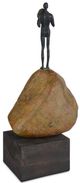Currey & Company Man on Rock Bronze/Brown Medium Sculpture-3
