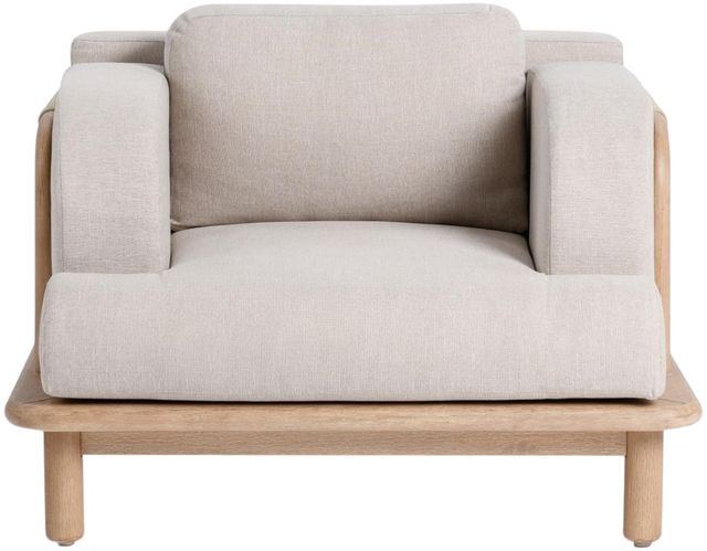 Classic Home Dawson Butterscotch Fabric/Wooden Outdoor Accent Chair-2