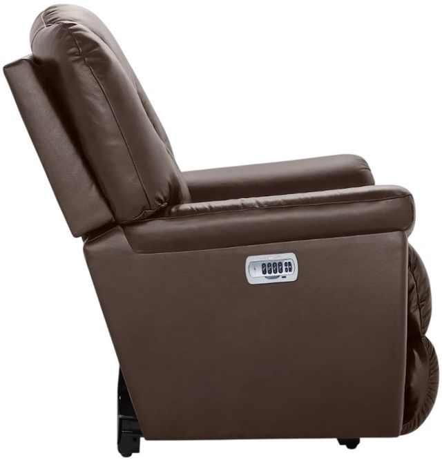 La-Z-Boy® Maverick Dark Chocolate Leather Power Rocking Recliner with Headrest-1