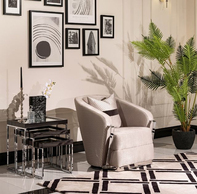 Michael Amini® Carmela Zinc/Silver Chair-1