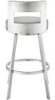 Armen Living Flynn Brushed Stainless Steel/Light Gray 26'' Bar Stool-3
