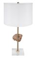 A & B Home Gold/White Table Lamp with Agate Slice-2