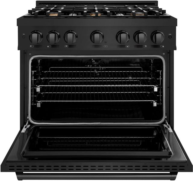 ZLINE Classic 36" Black Stainless Steel Pro Style Dual Fuel Range-1