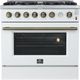 FORNO® Marco Series Alta Qualita 36" White Pro Style Gas Range-0