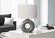 Monarch Specialties Inc. Grey Ceramic Table Lamp with Ivory Shade-2