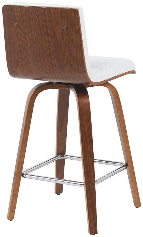 Armen Living Vienna Walnut/White Swivel Counter Stool-3
