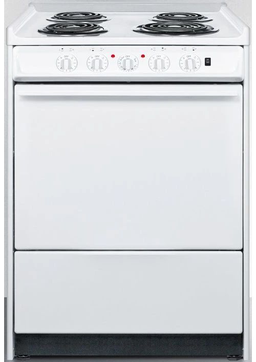 Summit® 24" White Slide-In Electric Range-2