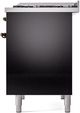 Ilve® Nostalgie II Series 40" Glossy Black Pro Style Dual Fuel Range-4