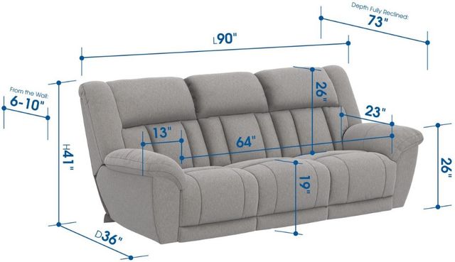 Catnapper® Sentinel Smoke Manual Reclining Sofa-3