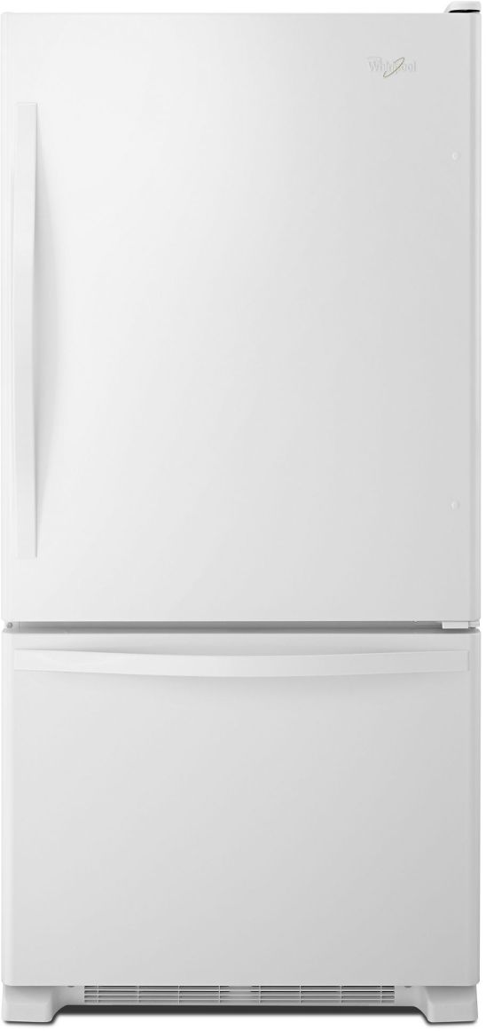 Whirlpool® 30" 18.7 Cu. Ft. White Bottom Freezer Refrigerator with SpillGuard™ Glass Shelves-0