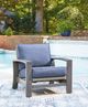 Signature Design by Ashley® Dillon Beach Blue/Gray Aluminum/Fabric Outdoor Spring Lounge Chair-1