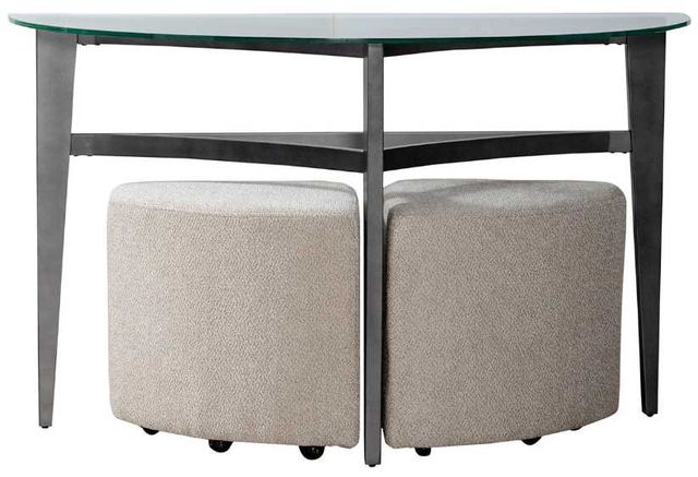 Liberty Furniture Capri 3-Piece Espresso/Taupe Sofa Table and Ottoman Set-2