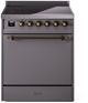 Ilve® Nostalgie II Series 30" Graphite Matte Pro Style Induction Range-0