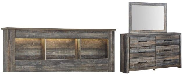 Signature Design by Ashley® Drystan 3-Piece Multi Full Bookcase Headboard Bed Set-0