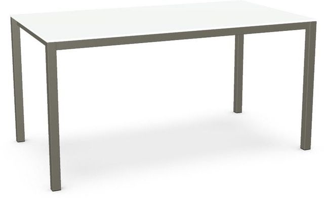 Amisco Customizable Bennington 72" White Glass Top Counter Height Table-0