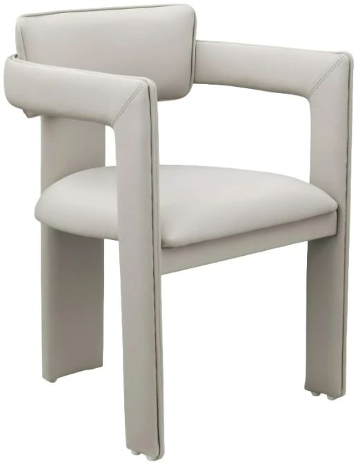 Meridian Furniture Brenda Taupe Leather Upholstered Dining Arm Chair-0