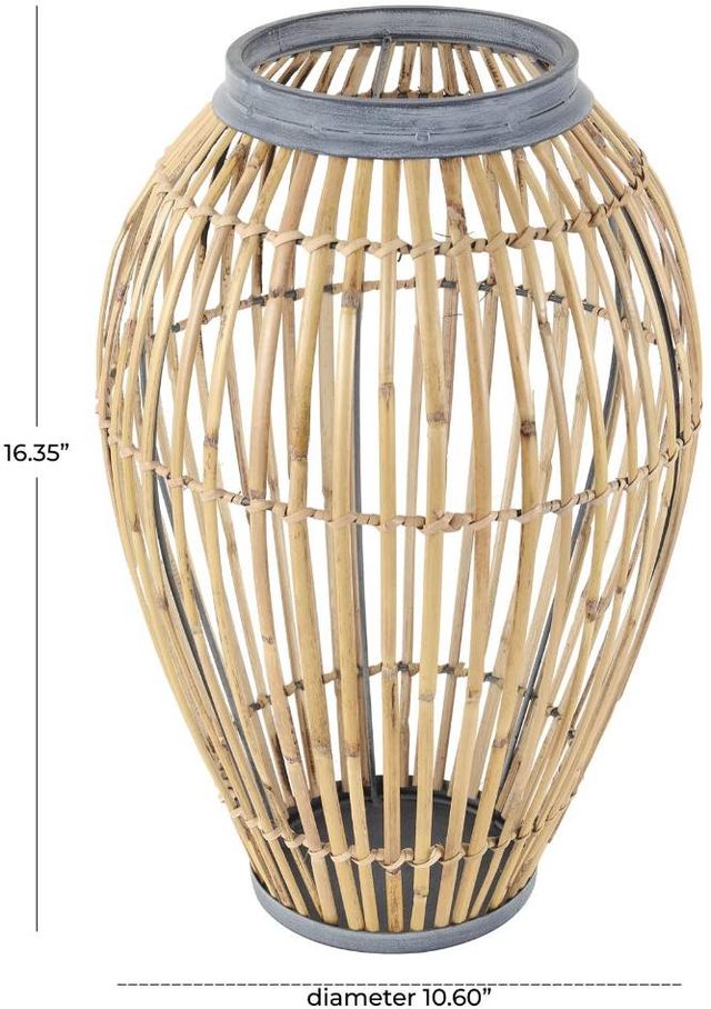 Deco Marche Blue/Brown Open Frame Vase-2