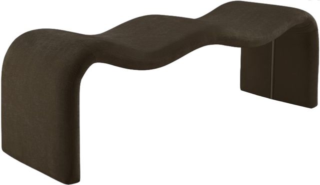 Meridian Furniture Willow Brown Chenille Bench-0