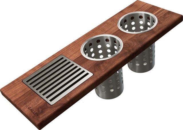 The Galley® American Black Walnut Upper Tier Utensil Caddy -0