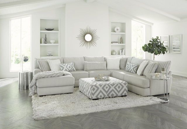 Albany Industries 3-Piece Tweed Silver Left-Arm Facing Chaise Sectional -1