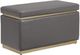 Linon Sunny Gray Faux Leather Rectangle Ottoman-0