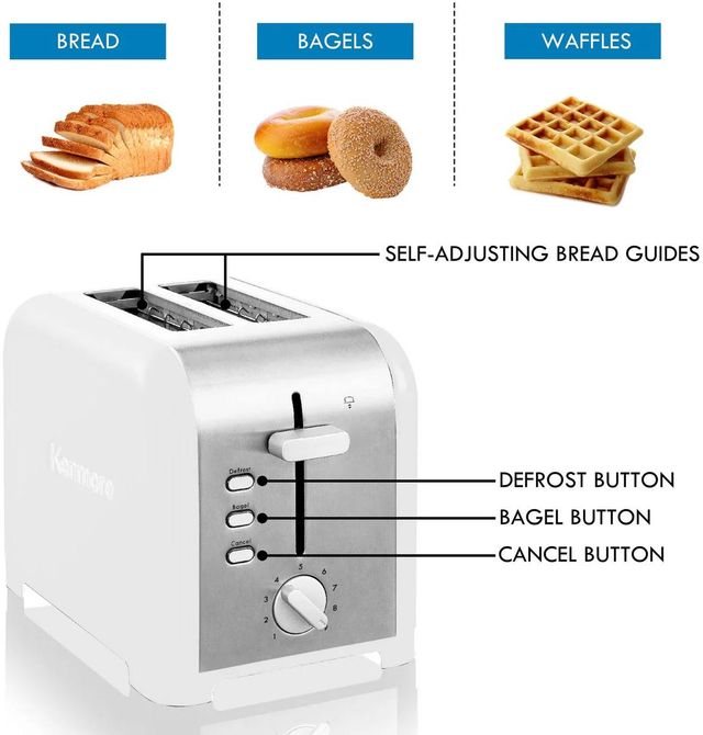 Kenmore® 2 Slice White and Stainless Steel Toaster-4