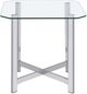 Coaster® Cronin Square Tempered Glass Top End Table with Chrome Base-3