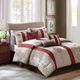 Olliix by Madison Park 7 Piece Red King Donovan Jacquard Comforter Set-1
