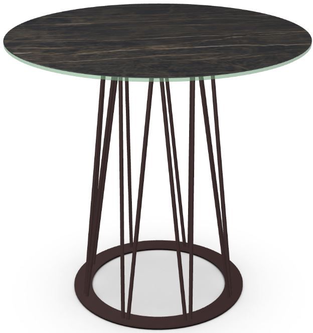 Amisco Customizable Calypso 39" Black Italian Porcelain Round Counter Height Table-0