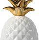 A & B Home Gold/White Ceramic Pineapple-3