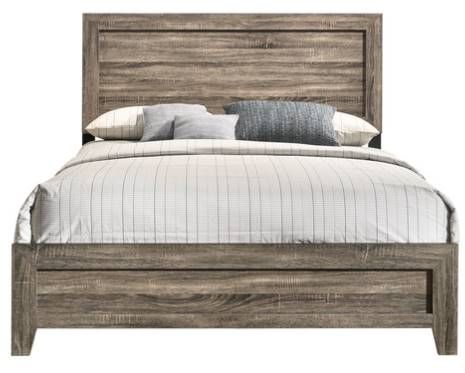 Bernards Louis Taupe Full Panel Bed-2