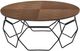 Armen Living Cosmo Walnut Top Coffee Table with Black Base-2