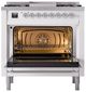 Ilve® Nostalgie II Noblesse 36'' Custom RAL Color Pro Style Dual Fuel Range with Chrome Trim-1