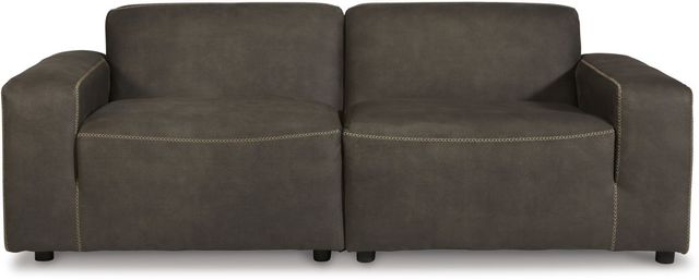 Signature Design by Ashley® Allena 2-Piece Gunmetal Sectional Loveseat-0