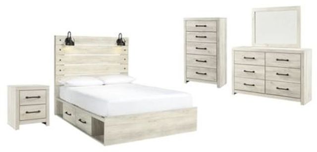 Signature Design by Ashley® Cambeck 4-Piece Whitewash Queen Panel Bed Set-0