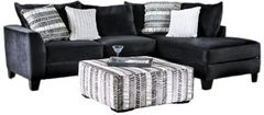 Furniture of America® Modbury 2-Piece Black Right-Arm Facing Sectional and Chaise