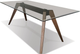 Korson Furniture Cortona Smoke Glass Top Dining Table with Walnut Legs-0