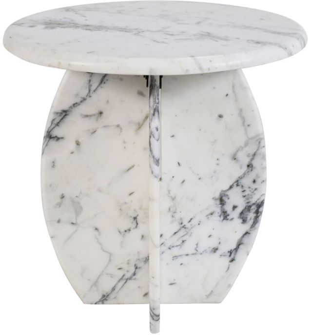 Meridian Furniture Formentera White Marble End Table-0
